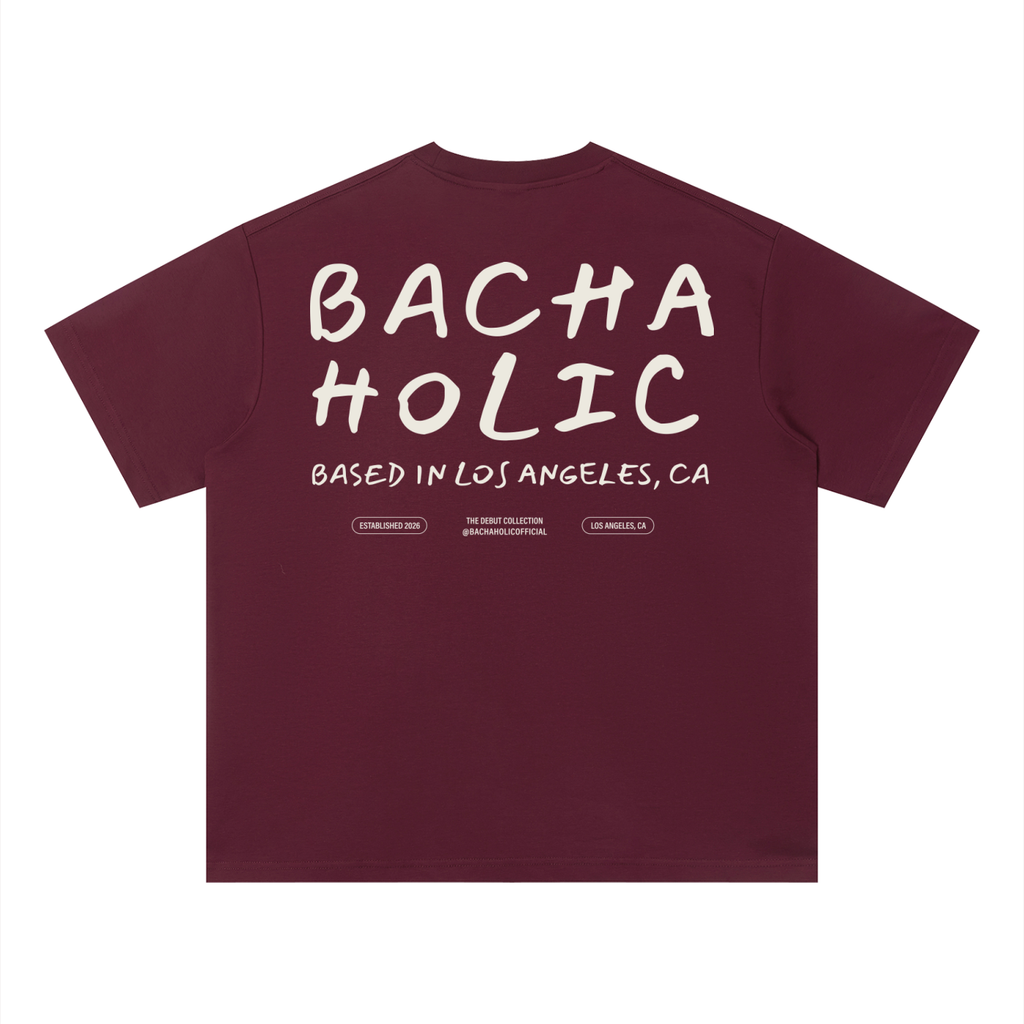 Bachaholic Quick-Dry Boxy T-Shirt (Wine Red)